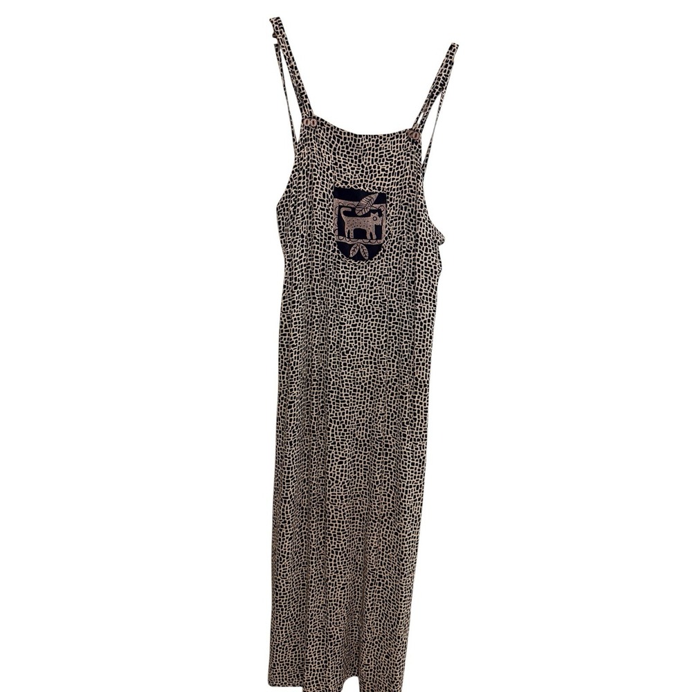Vintage Y2K Nina Piccalino Midi Jumper Boho Cottagecore Dress Sz 12 100% Rayon